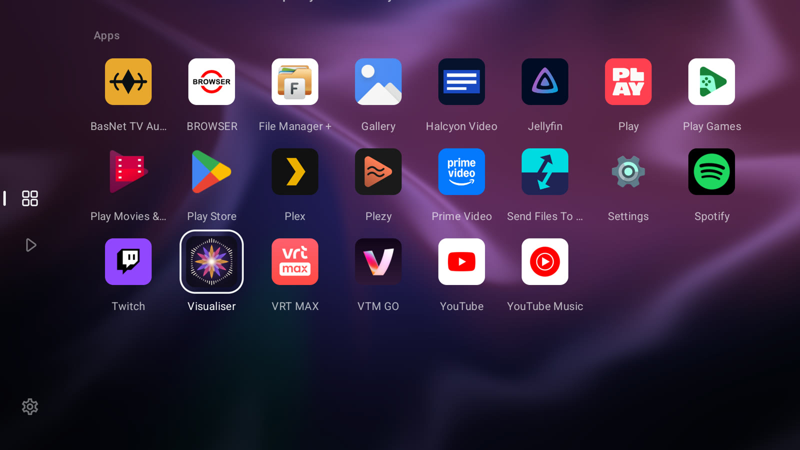 The full apps grid in Quiet Home